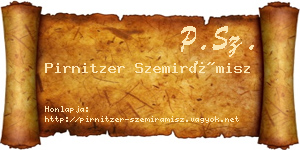Pirnitzer Szemirámisz névjegykártya